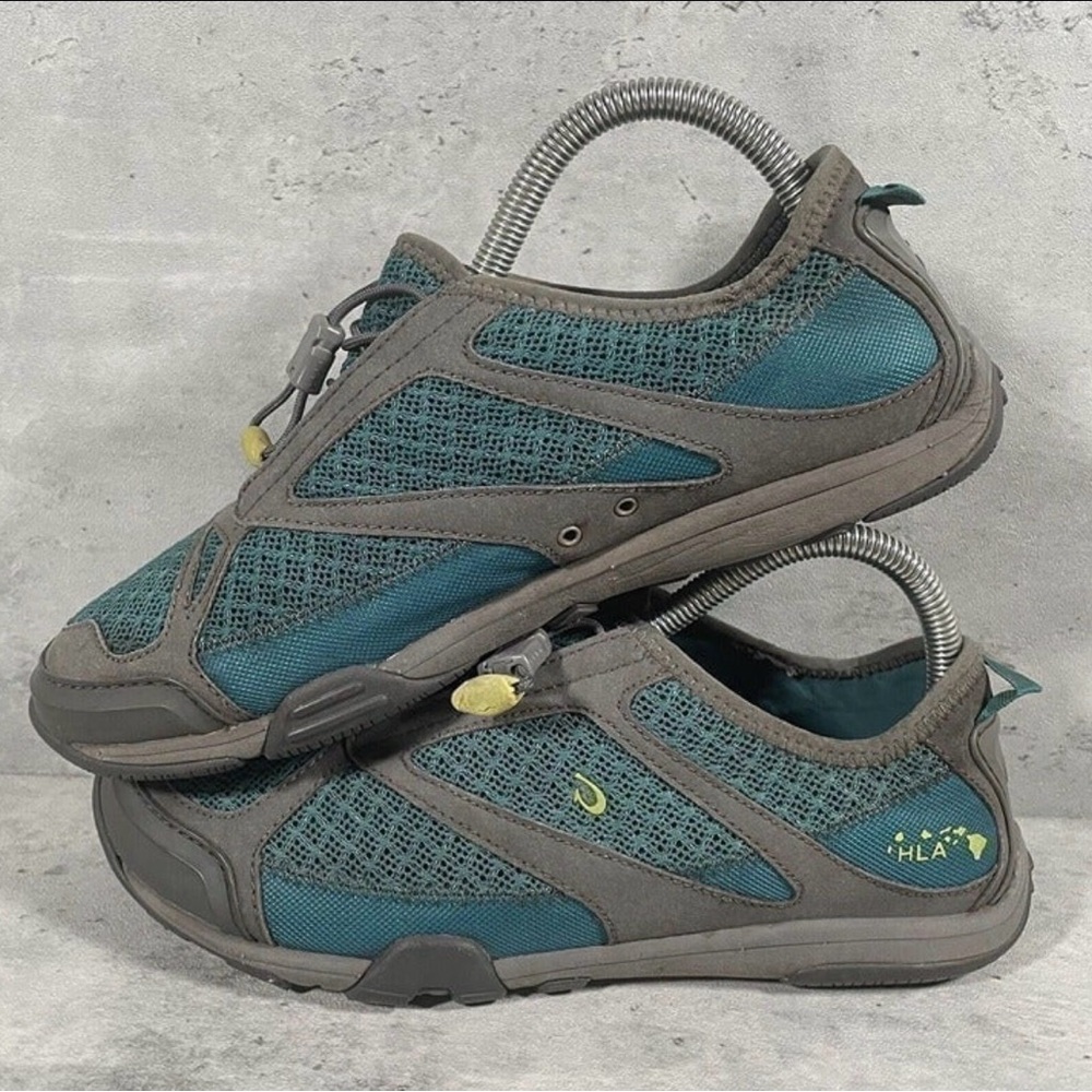 OluKai Eleu Trainer Gray Green Mesh Water Shoes Women's Size 9 Athletic - Picture 4 of 7